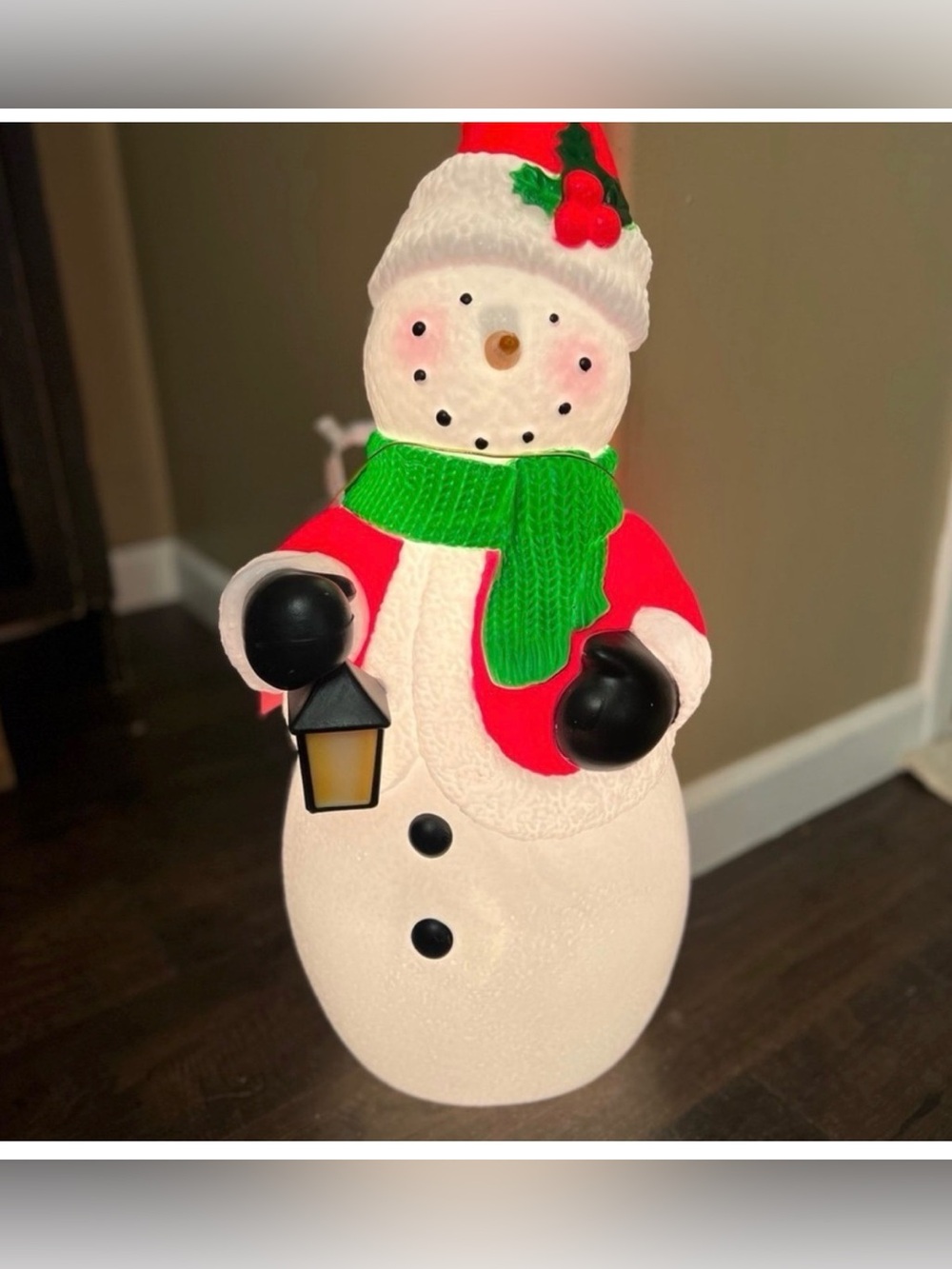 Festive Snowman Holiday Decor blow mold - Red & Green
